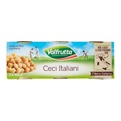 Ceci Valfrutta - Ceci Italiani Lessi - 3 Barattoli da 400 gr