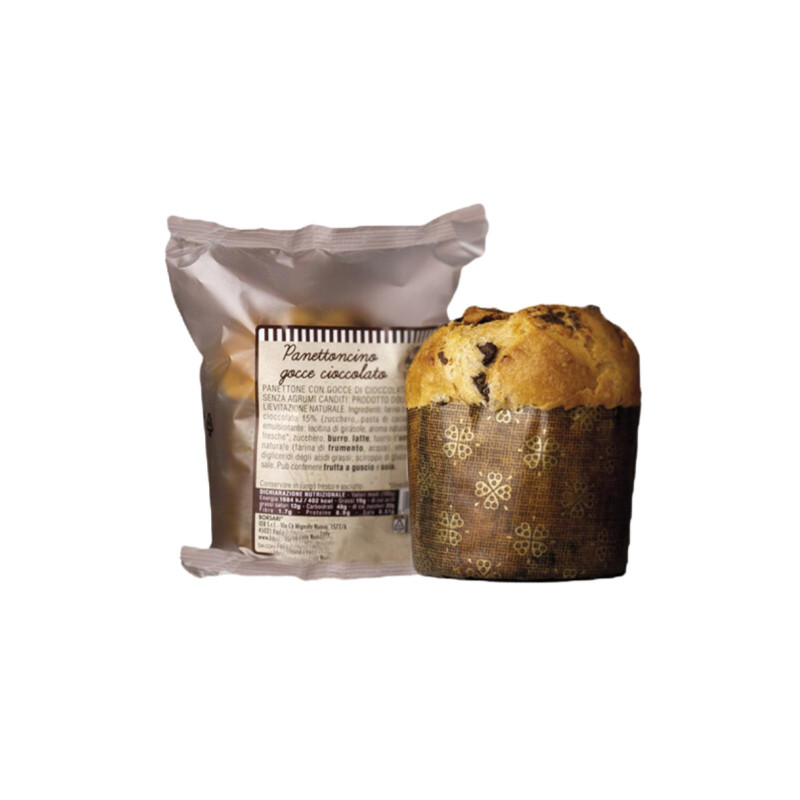 Mini Panettone - Borsari - Panettoncino con Gocce di Cioccolato - In Flow Pack - 30 x 100 g