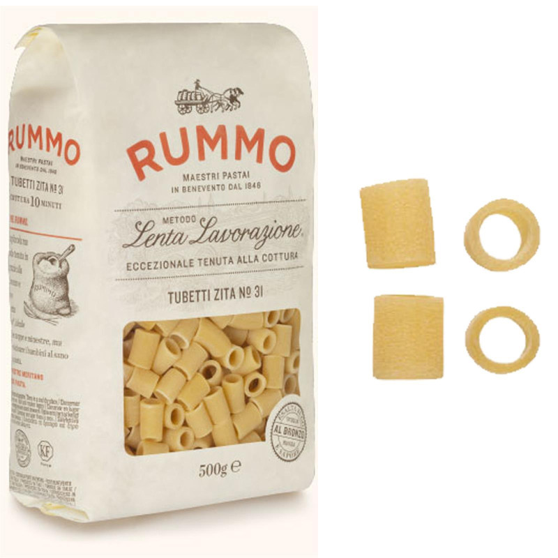 Pasta Rummo - 500 gr - Le Classiche - Tubetti Zita N° 31 - 10 Confezioni - 5 kg