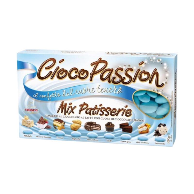 Confetti - Crispo - Cioco Passion - Mix Patisserie - Gusti Assortiti - Celeste - 1 Kg Gusti Assortiti