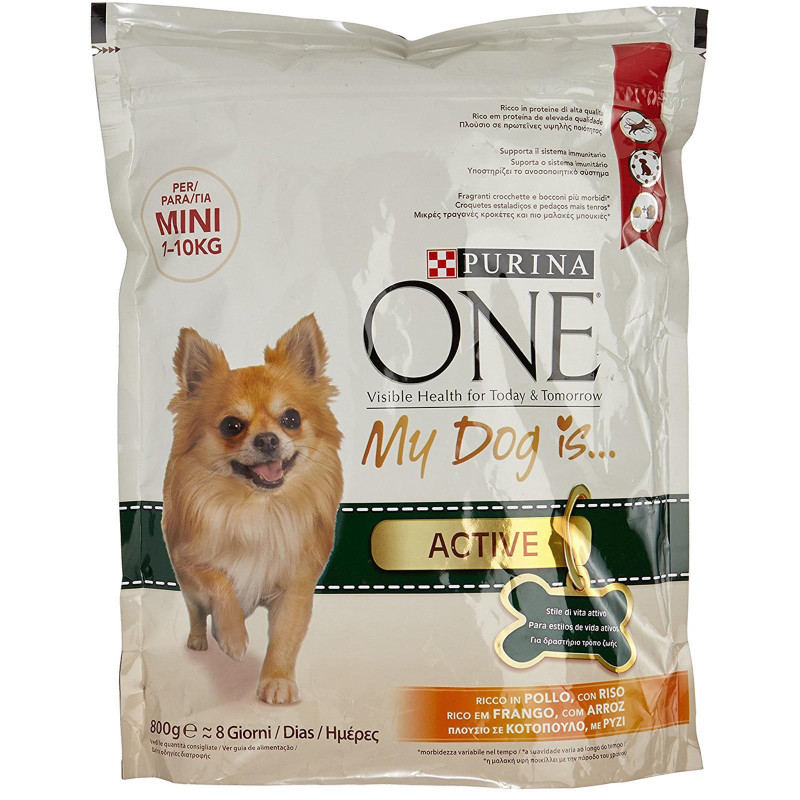 Crocchette per Cani - Purina One My Dog Is Active - Pollo e Riso 800 gr