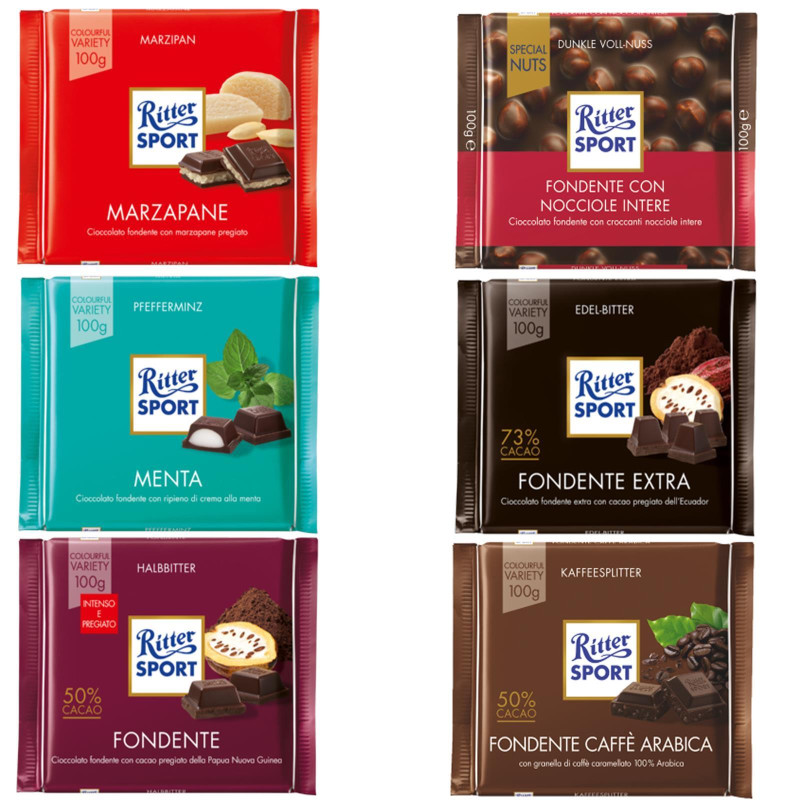 Tavoletta Ritter Sport - 6 Gusti All Dark - 100 gr