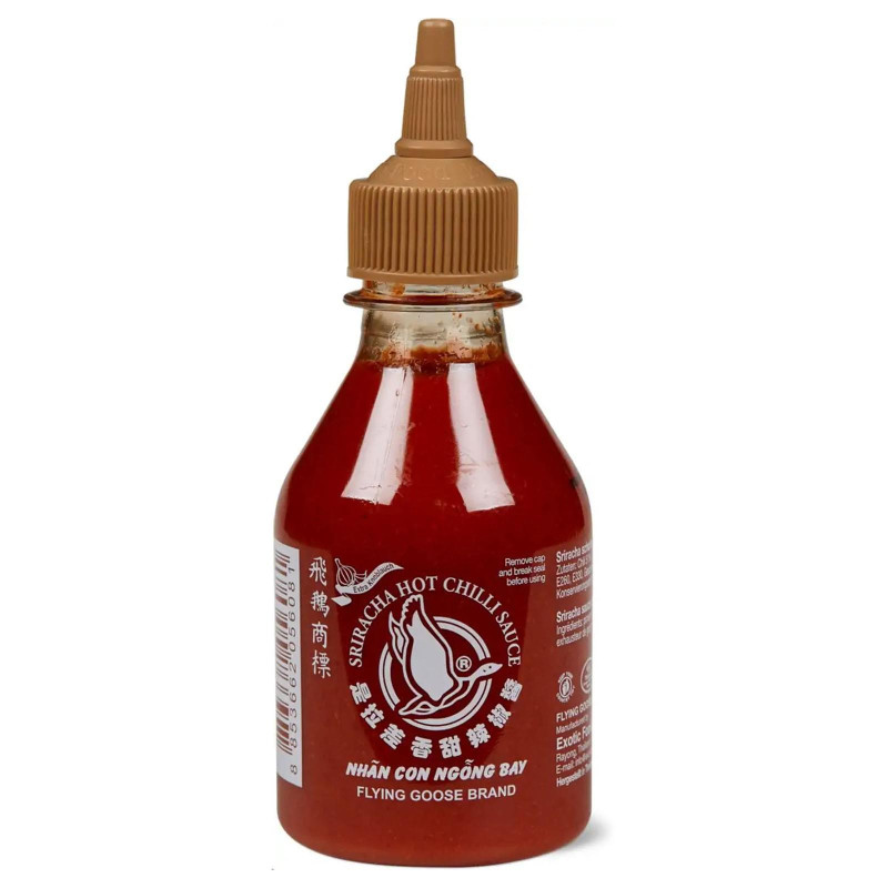 Salsa Piccante al Peperoncino Con Aglio - Flying Goose - Sriracha Hot Chilli Sauce Garlic - 200 ml