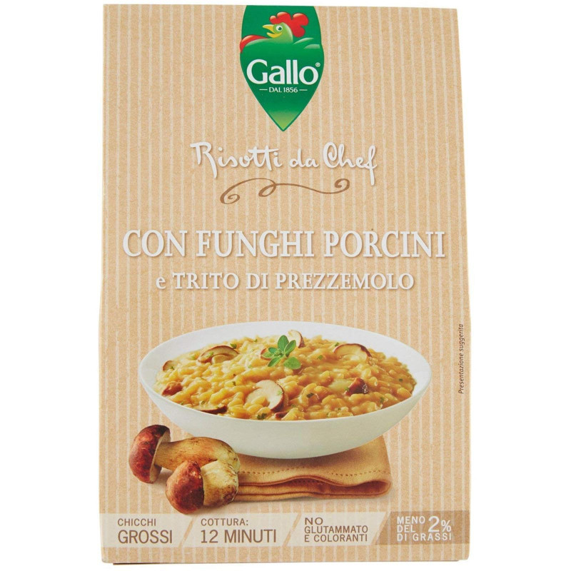 Risotti Gallo - Risotto Con Funghi Porcini e Prezzemolo- 175 gr