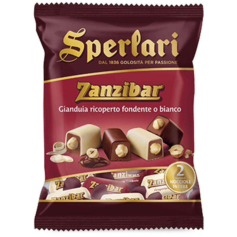 Torroncini Sperlari - Zanzibar - Assortiti Ricoperto Con Nocciole - Busta da 117gr