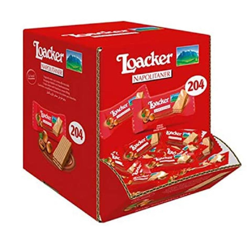 Biscotti Wafer Loacker - Napolitaner - Nocciola - 204 Pezzi da 3,2 g