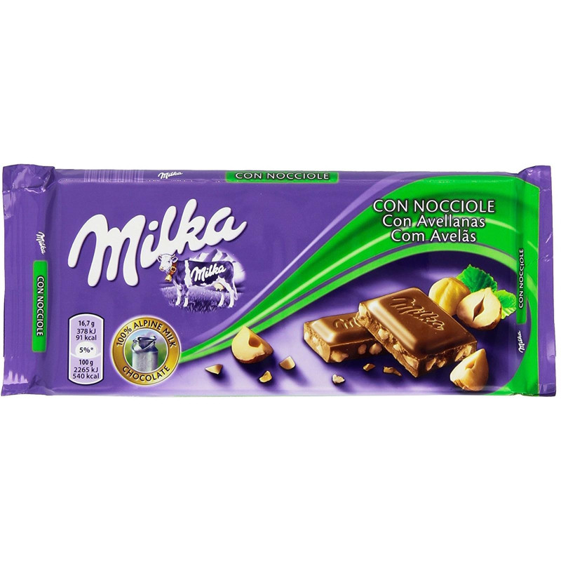 Tavoletta Cioccolato al Latte Milka Con Nocciole - 100 gr