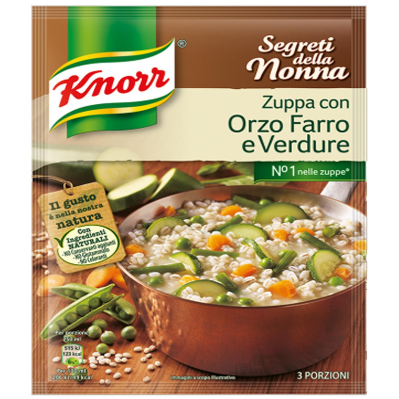 Zuppe Knorr - Preparato per Zuppa con Orzo Farro e Verdure - 106 gr