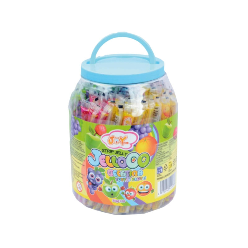 Jellooo Strip Jar - JoyGum - Gelatina Tutti i Frutti - Barattolo da 100 x 25 g 