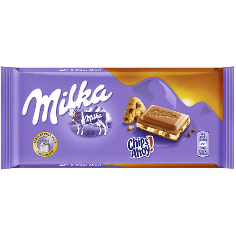 Tavoletta Cioccolato Milka Con Cookie - Chips Ahoy - 100 gr