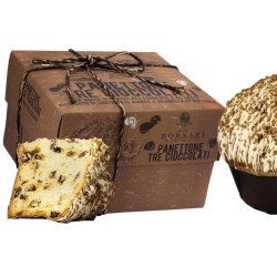 Panettone Tre Cioccolati - Borsari - Cioccolato e Gocce - 750 g