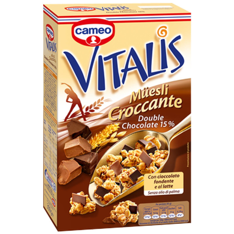 Cereali Cameo Vitalis - Muesli Croccante Double Chocolate 15% - 300 gr