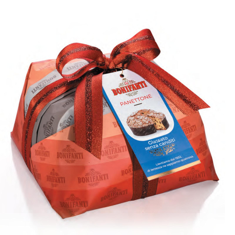 Panettone Bonifanti - Glassato Senza Canditi - Incartato a Mano - 1 Kg