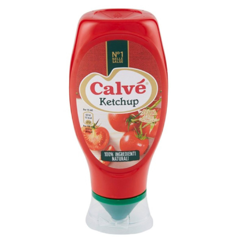 Ketchup Calve' - Tomato Ketchup - Bottiglia TopDown da 825 g