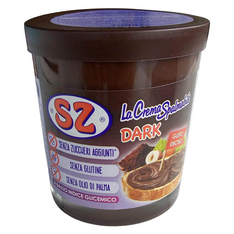 Crema Spalmabile alle Nocciole e Cacao Amaro -  Dark - Senza Zucchero SZ - 200 g