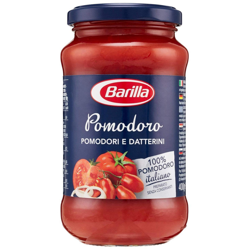 Sughi Barilla - Sugo al Pomodoro - Pomodori e Datterini - Vasetto da 400 gr