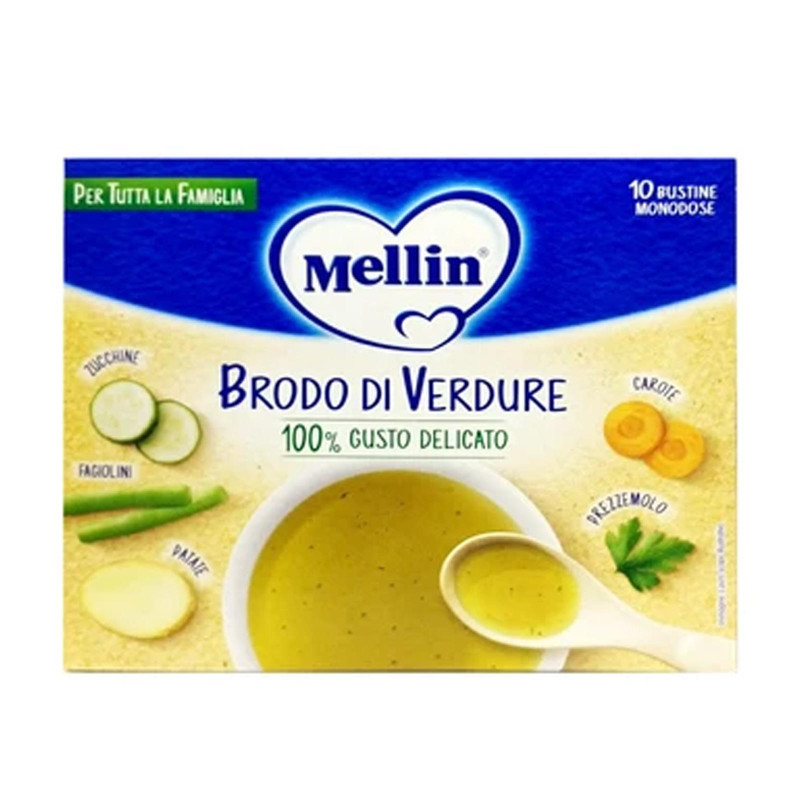 Brodo Solubile - Brodo di Verdure - Mellin - 10 Bustine da 8 gr