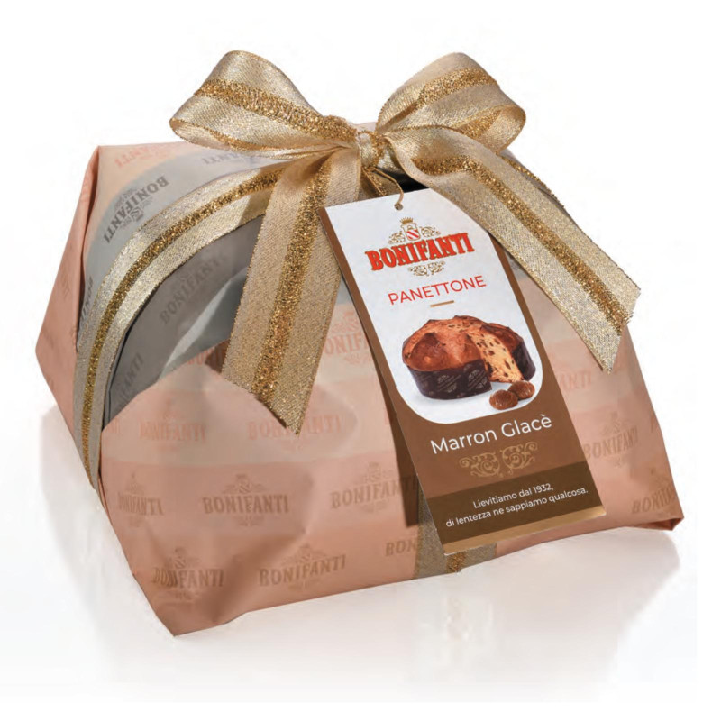 Panettone Bonifanti - Marron Glaces - Incartato a Mano - 1 Kg