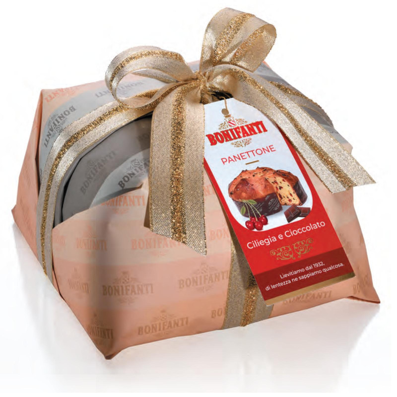 Panettone Bonifanti - Ciliegia e Cioccolato - Incartato a Mano - 1 Kg