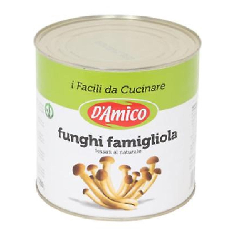 Funghi Famigliola - D'Amico - Lessati al Naturale - Barattolo da 2,5 Kg 