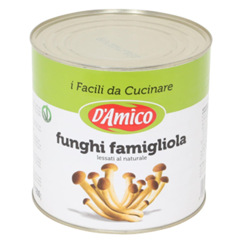 Funghi Famigliola Lessati al Naturale - D'Amico - Lattina da 2,5 kg