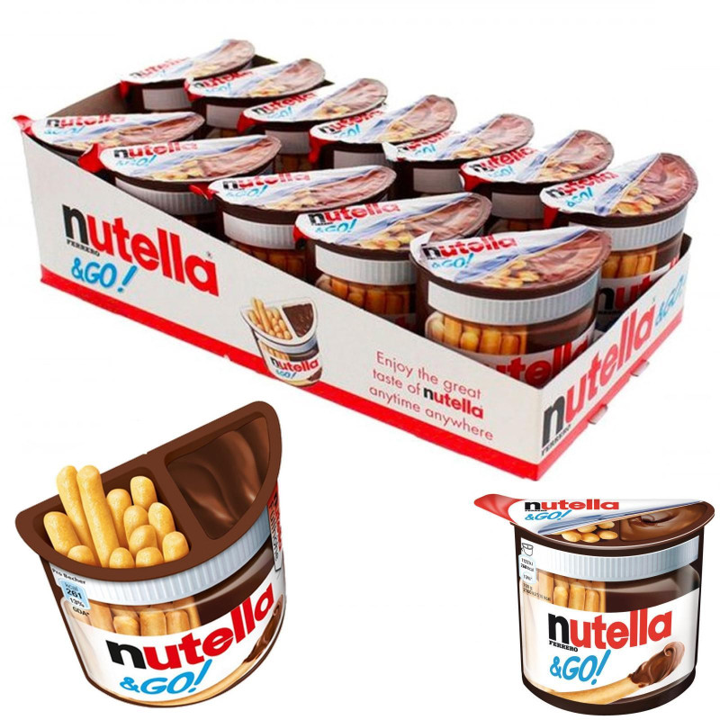 Nutella & Go - Nutella e Bastoncini al Malto - Espositore da 12 pz x 48 g