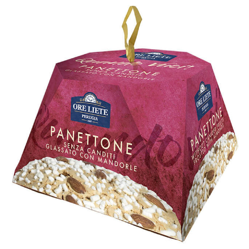 Panettone Ore Liete Perugia - Senza Canditi Glassato con Mandore - 750 g