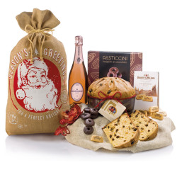 Confezione Regalo Natale - Villa Guelfa - Sacco Juta Panettone - 5...