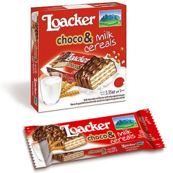 Biscotti Loacker - Choco & Milk Cereals 3 Snack da 25 gr