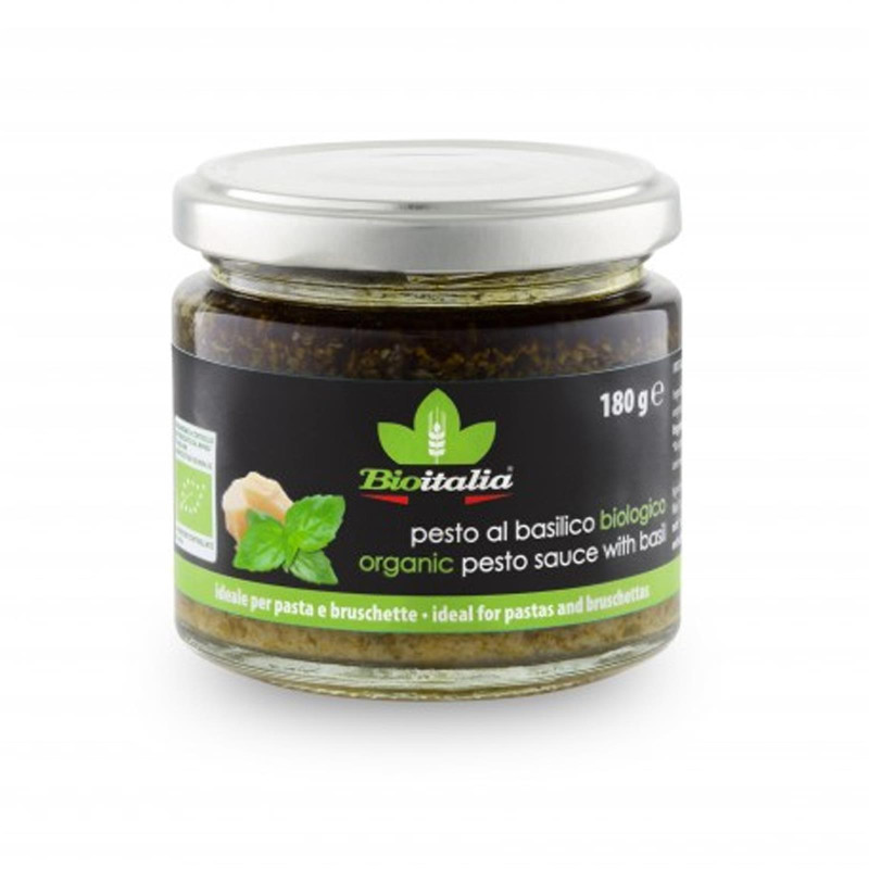 Sughi BioItalia - Pesto di Basilico - Biologico - Vasetto da 180 gr