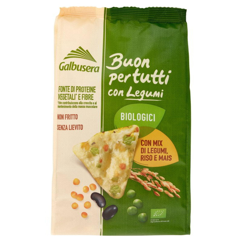 Crackers Galbusera Biologici - Buon per Tutti - Triangolini Con Legumi - 70 g