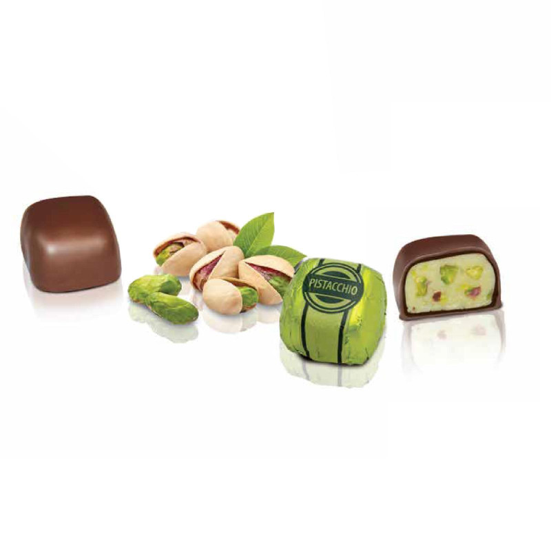 Cioccolatini Vannucci - Pistacchio - Cioccolato Fondente con Ripieno - 500 g