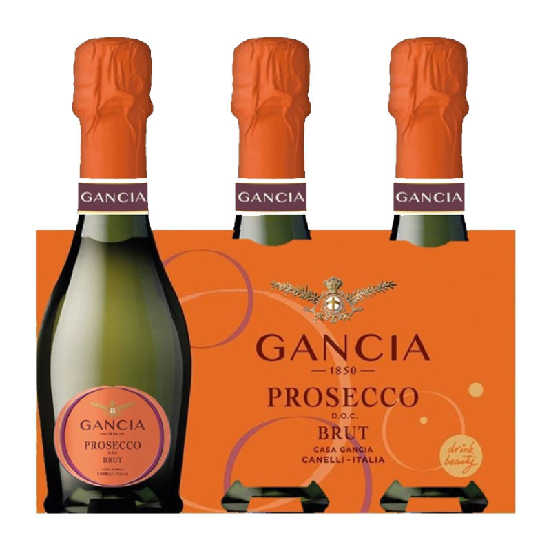 Prosecco - 3 x Bottiglie Gancia - Prosecco Brut - 200 ml