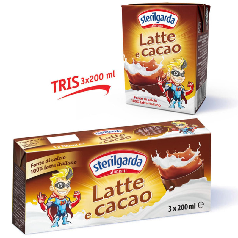 Latte e Cacao - Sterilgarda - 3 Brik da 200 ml