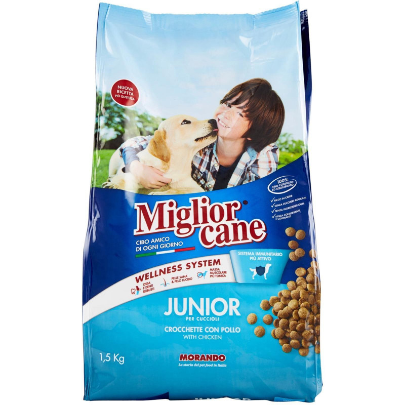 Crocchette per Cani - MigliorCane Jumior con Pollo - 1,5 kg