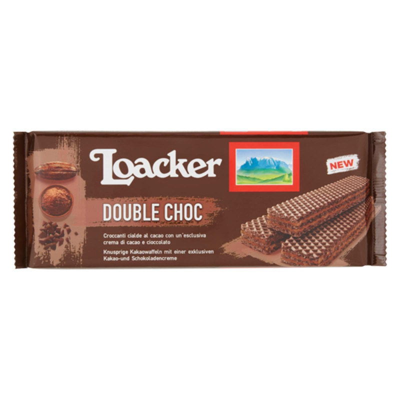 Biscotti Wafer Loacker - Classic Doulbe Choc - Cioccolato - 175 gr