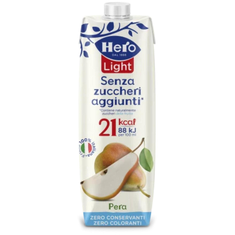 Succo di Frutta Hero - Pera - Senza Zuccheri Aggiunti - Brick 1 Litro