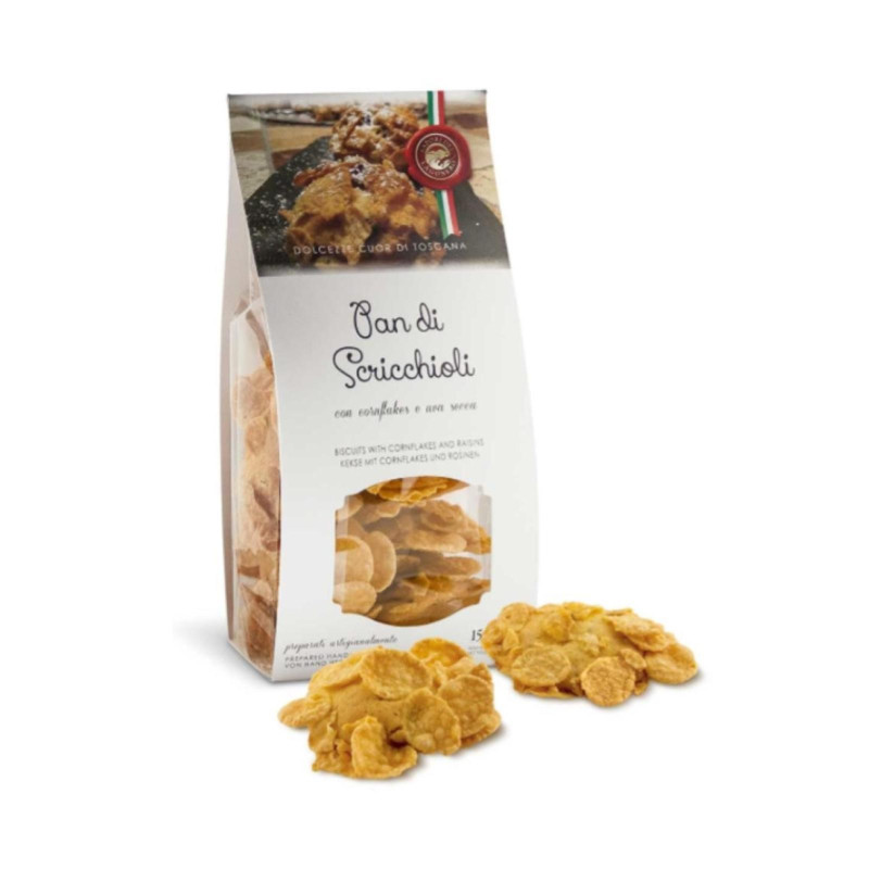 Biscotti Sapori del Lago Nero - Pan di Scricchioli Con CornFlakes e Uva Secca - Busta da 150 g