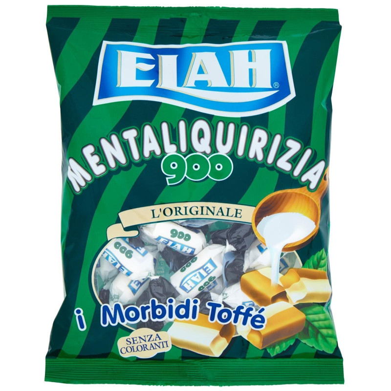 Caramelle Elah - I morbidi Toffè - Mentaliquirizia 900 - Menta Liquirizia - 150 gr