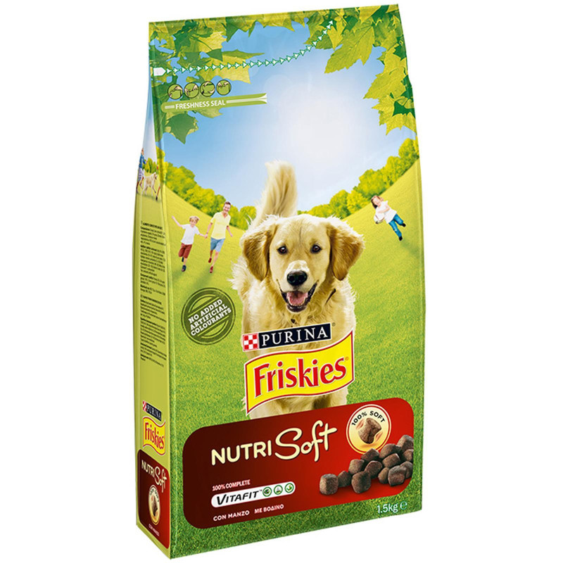 Crocchette per Cani - Purina Friskies - Nutrisoft con Manzo - 1,5 kg