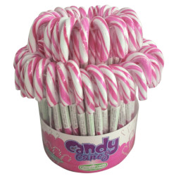 Bastoncini di Caramelle Candy Canes Rosa e Bianco 14 gr - 72 Pezzi