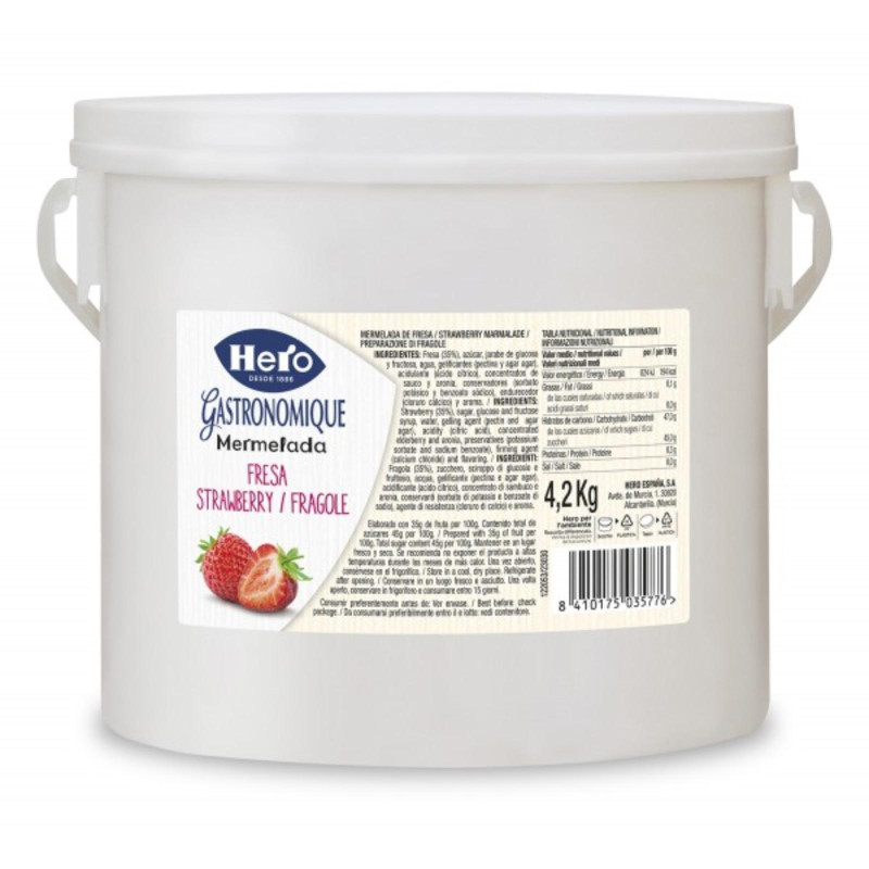 Preparazione di Frutta Hero - Confettura - Fragola - Secchiello da 4,2 kg