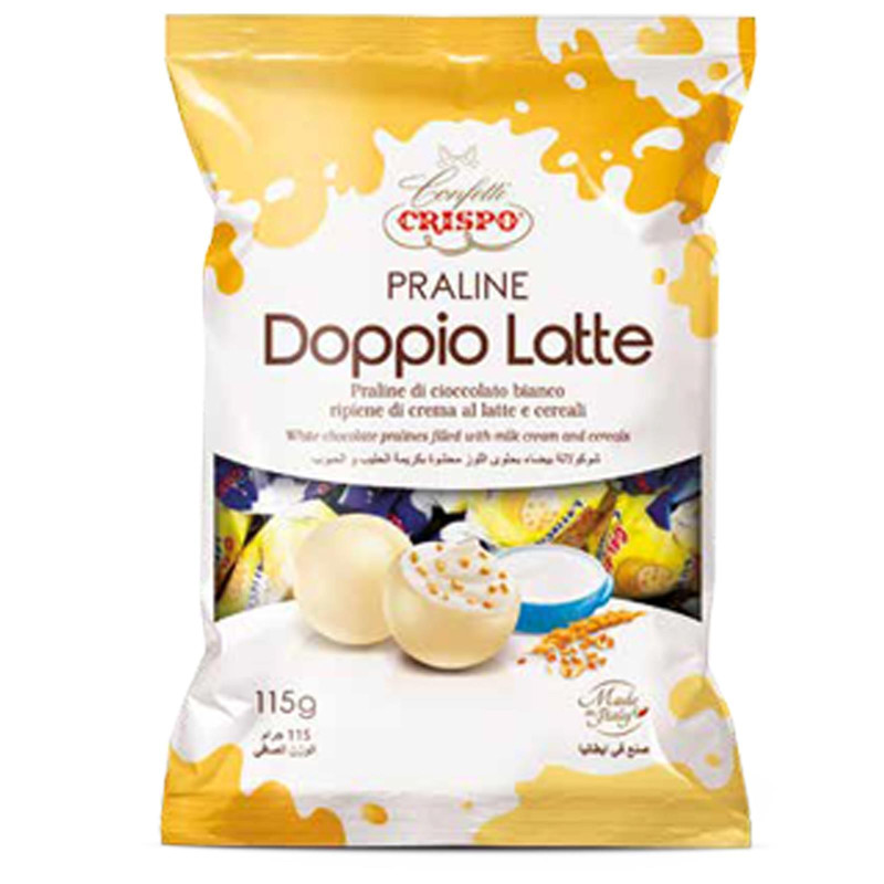 Praline Cioccolato Bianco - Crispo  Doppio Latte Ripeino Crema Latte e Cereali - 115 gr