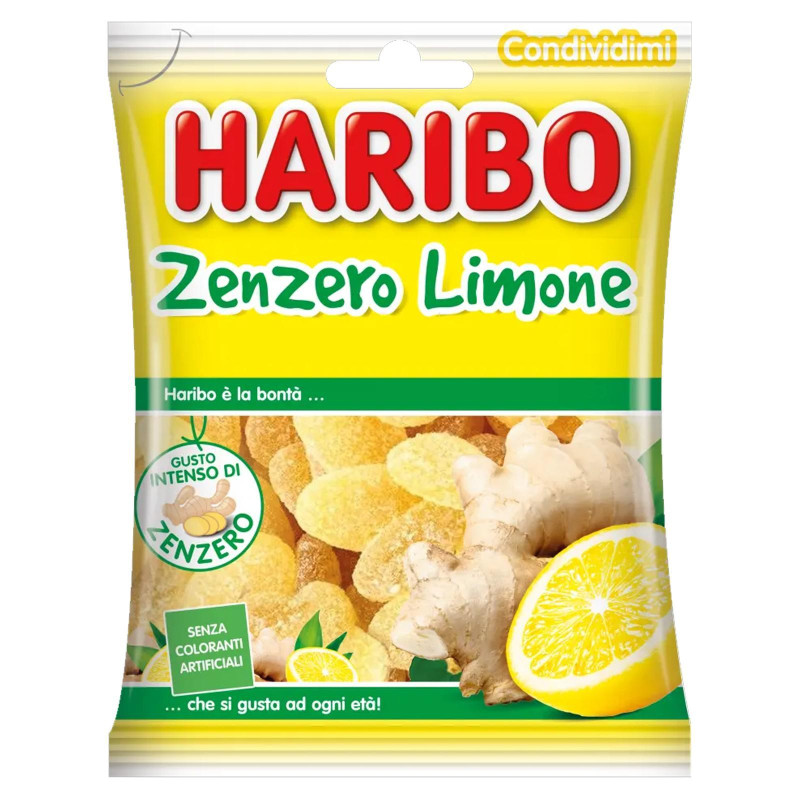 Caramelle Gommose - Haribo - Zenzero e Limone - Bustina da 150 g