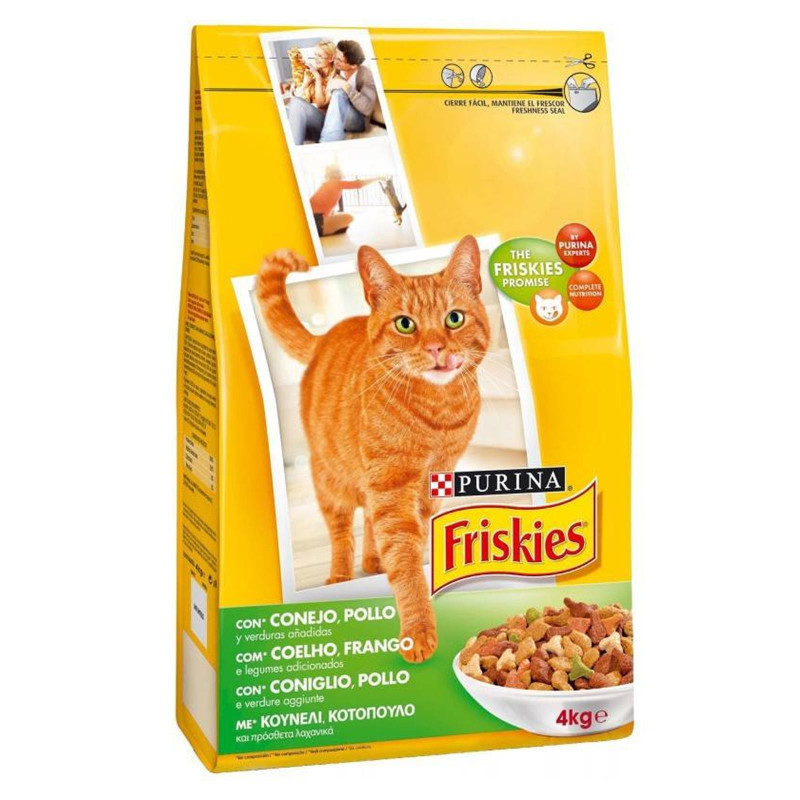 FRISKIES Adult Crocchette Gatto con Coniglio Pollo e Verdure 4 kg