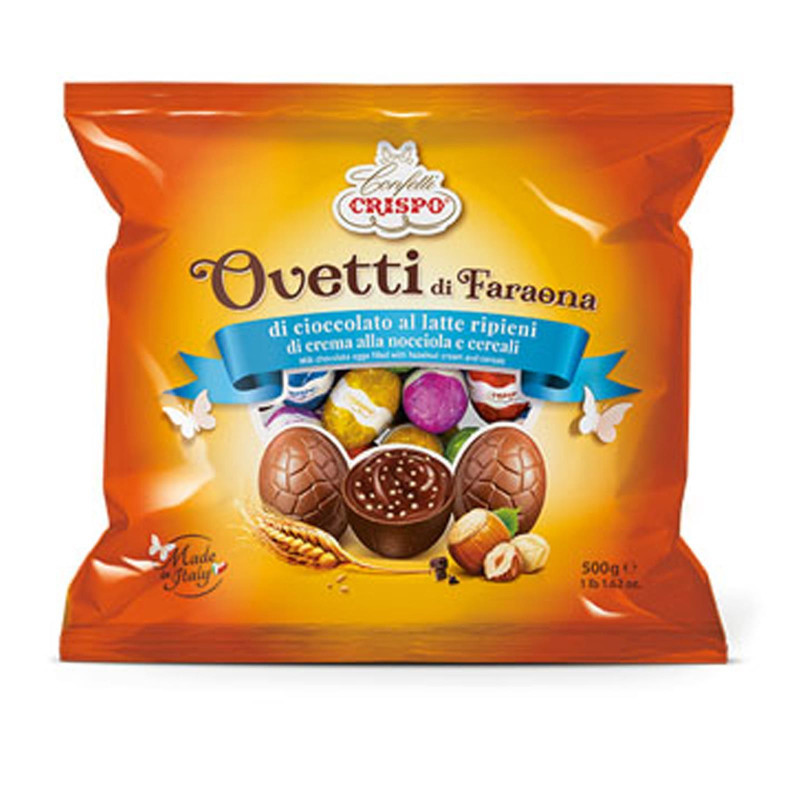 Ovetti Cioccolato al Latte - Ovetti Faraona Crema alla Nocciola e Cereali 500 gr