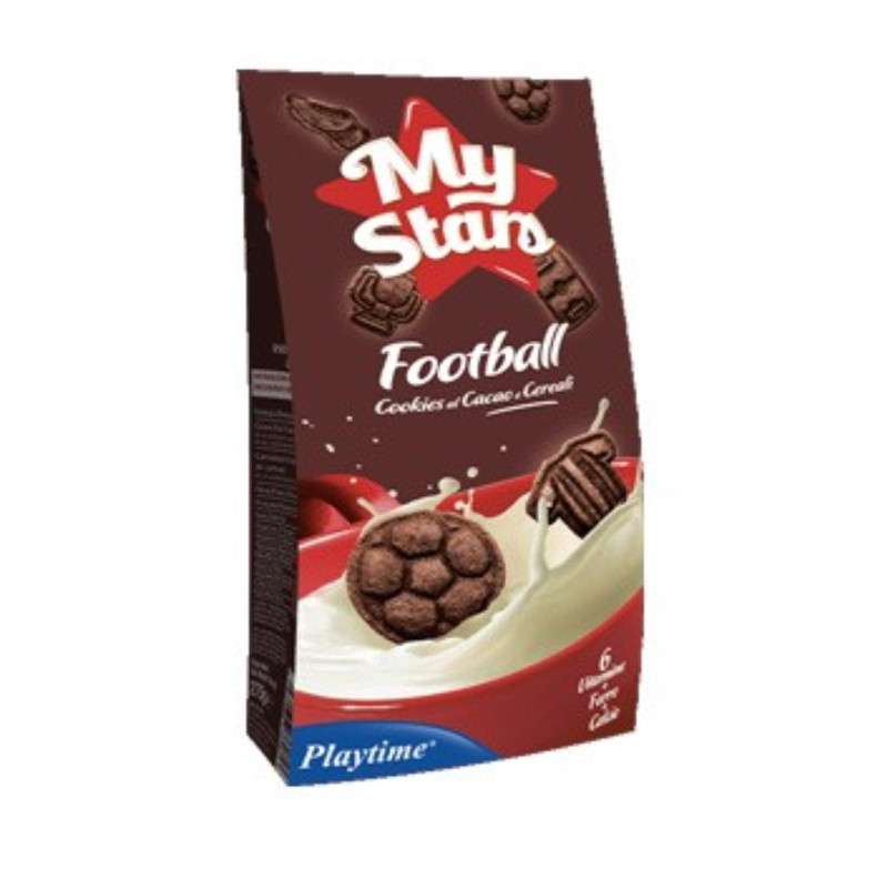 Biscotti Playtime - My Stars - Football - Cookies al Cacao e Cereali - 275 g