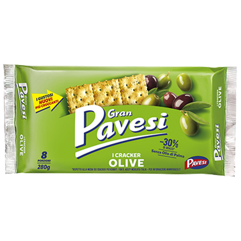 Crackers Gran Pavesi Olive- 280 gr 8 Porzioni Salatini