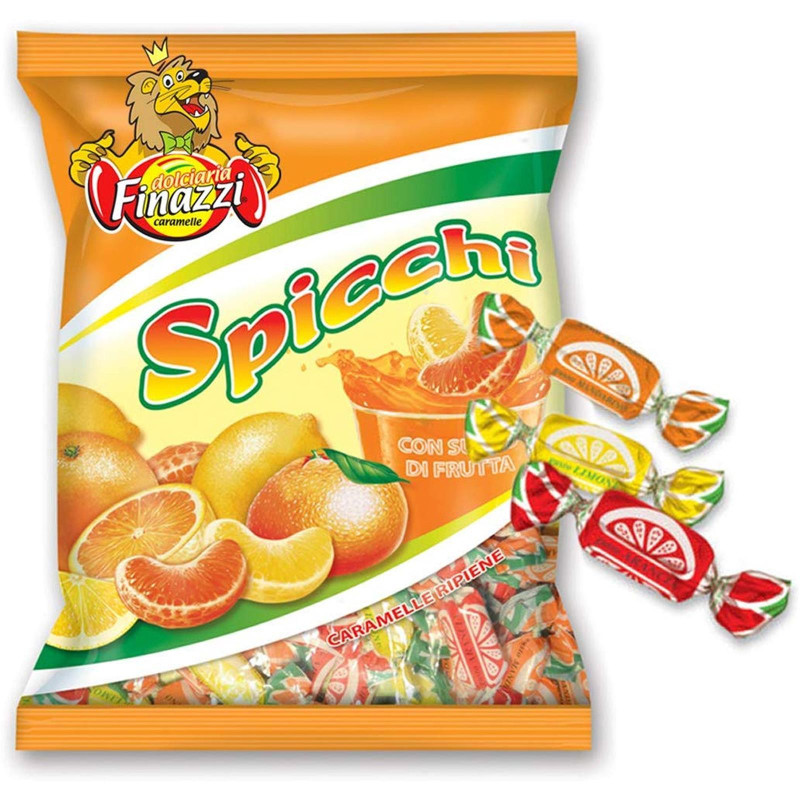 Caramelle Ripiene Finazzi - Spicchi - Gusto Arancio, Limone Mandarino - 1 Kg