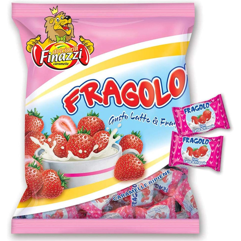 Caramelle Ripiene Finazzi - Fragolo' - Gusto Latte e Fragola - 1 Kg